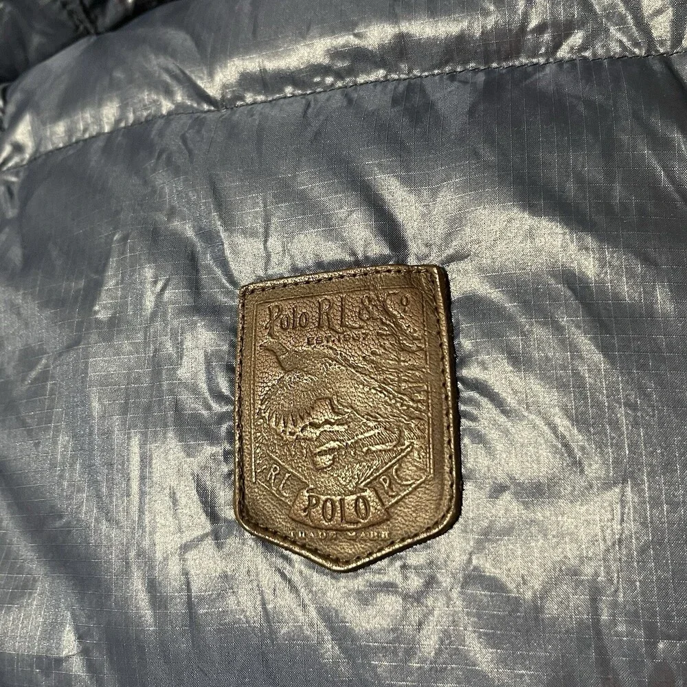 Vintage Polo Ralph Lauren Goose Down Puffer Jacket Hill Alpine Leather Vest 90s